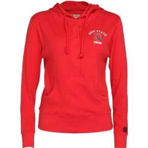 Ohio State Buckeyes Womens Red Button Placket Hooded 