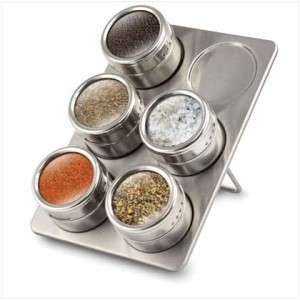 Weight 1.4 lbs. Made of stainless steel. Spices not included. Set 9 