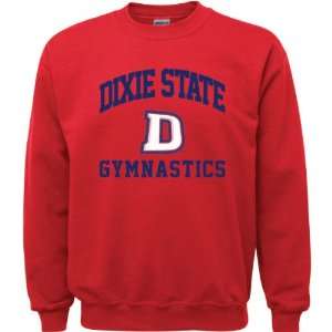  Dixie State Red Storm Red Youth Gymnastics Arch Crewneck 