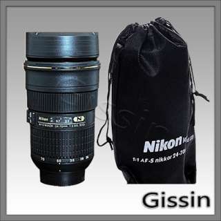   Nikon Camera AF S 24 70mm Thermos Lens cup Coffee Mug 11 with a pouch