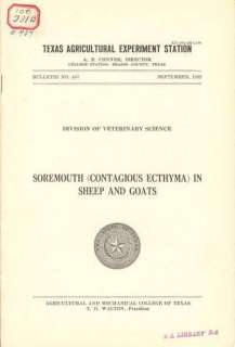 Soremouth (contagious ecthyma) in Sheep and Goats, 1932  