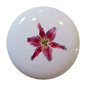  Starfighter Lily Floral Ceramic Cabinet Drawer Pull Knob 