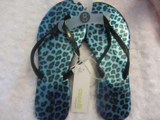 Capelli Metallic Blue Leopard Sandals Flip Flops Thong Womens New Size 