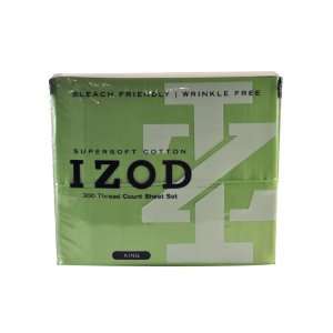  Izod Queen 300 Thread Count Wrinkle Free Cotton Sheets 