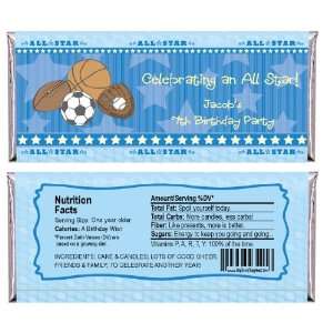  All Star Sports   Personalized Candy Bar Wrapper Birthday 