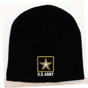  U.S. Army Logo Embroidered Skull Cap   Black Everything 