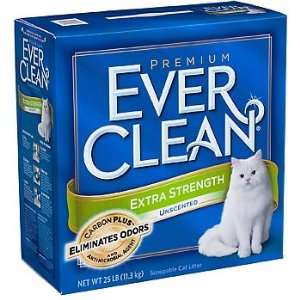   Clean Extra Strength Cat Litter, Unscented, 25 Pound Box