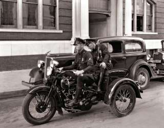1936 THREE WHEEL HARLEY DAVIDSON POLICE BIKE TRIKE VEHICLE PHOTO 
