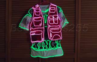 Flexible Neon Light Glow EL Wire Rope Tube Party Pink  