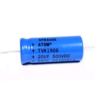 Sprague Atom 20uF 500V electrolytic capacitor tube amp  