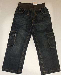 Gymboree Boys Brown Elastic Waist Cargo Jeans Sizes 4, 8  