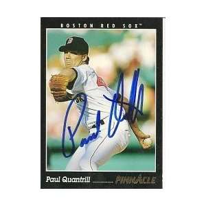  Paul Quantrill Boston Red Sox 1993 Score Pinnacle Signed 