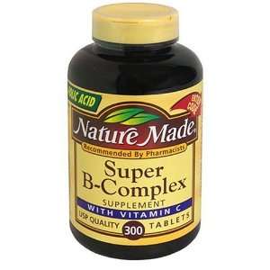 Nature Made Super B Complex Supplement Tablets with Vitamin C, 300 