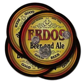 Erdos s Beer & Ale Coasters   4 pak  