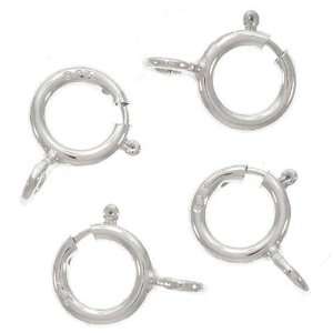  Sterling Silver Spring Ring Round Clasps Open Ring 5mm (25 