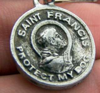 Saint Francis Dog Tag Protect My Dog Pet Leash Medal  