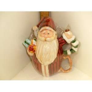  Santa Claus 3 piece Ceramic Teapot 