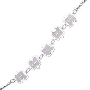   Silver Sisters Puzzle Name Bracelet   Personalized Jewelry Jewelry