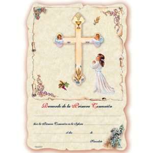  100 First Communion Girl Certificados in Spanish 7 x 10 