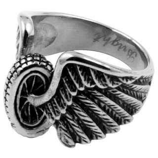 316L Stainless Steel Casting Ring   Winged Wheel  