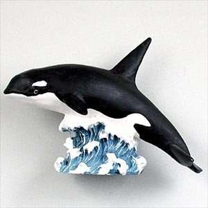    Hand Painted Stone Resin Killer Whale Magnet