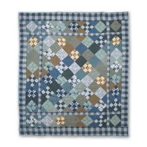  Chambray Nine Patch Throw Blanket