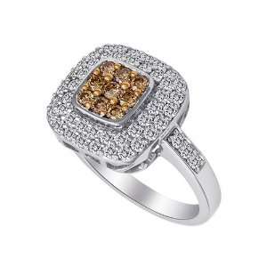  Liana 1cttw Champagne & White Diamond Ring Jewelry
