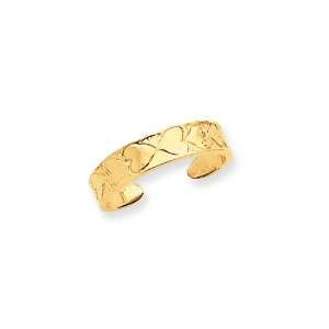  Hearts Toe Ring in 14 Karat Gold Jewelry
