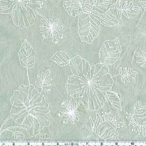  54 Wide Embroidered Voile Sage Fabric By The Yard Arts 