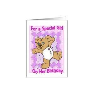   For A Special Girl on Her Birthday  Teddy Bear Hugs Card Toys & Games