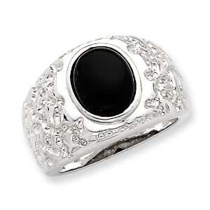  Sterling Silver Mens Onyx Ring Size 9 Jewelry