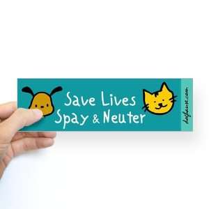  Save Lives Spay Neuter Dog Bumper Sticker by  