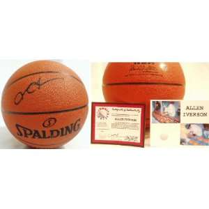  Iverson Signed Spalding Leather NBA Basketball