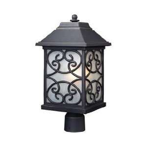 Spanish Mission 1 Lt Outdoor Pier Mount In Weathered Charcoal