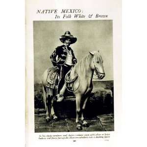  c1920 MEXICO SOMBRERO CHARRO CABALLERO HORSE CHILDREN 