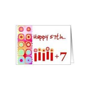  Fifty Seven Years Old Birthday with Colorful Candles Card 