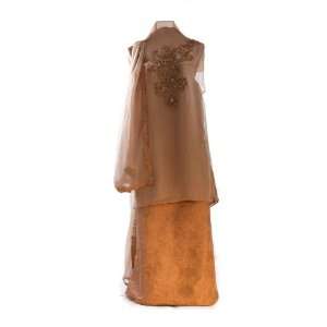 Indian Fashion and Designer Inspired Brown Embellished Fabric for 