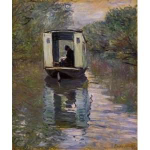   Monet The Studio Boat  Art Reproduction Oil Painting