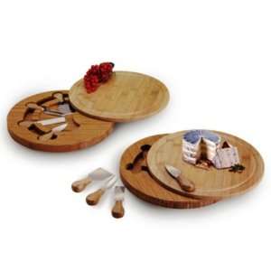   Living Bamboo Swivel Cheese Board and Knife Set