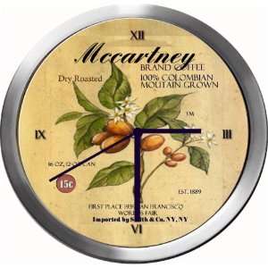  MCCARTNEY 14 Inch Coffee Metal Clock Quartz Movement 