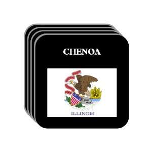 US State Flag   CHENOA, Illinois (IL) Set of 4 Mini Mousepad Coasters