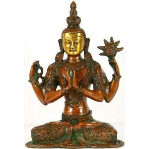  Chenrezig (Shadakshari Lokeshvara)   Brass Sculpture