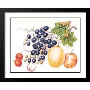  Liu Chi Wang Framed and Double Matted Art 29x35 Grapes 