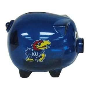  NCAA Kansas Jayhawks Plastic Piggy Bank (Blue) Sports 