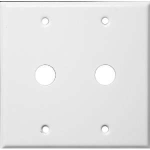   Steel Metal Wall Plates 2 Gang Cable .625 White