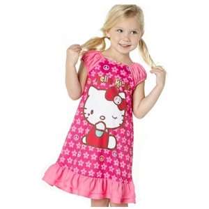 Hello Kitty Girls 3 Piece Nightgown Set with Scrunchie and Slippers in 