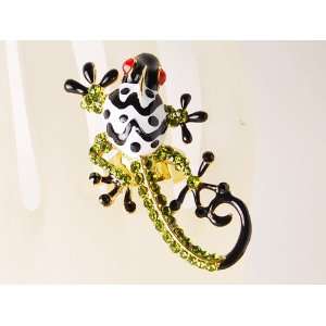   Chocolate Swirl Abstract Lizard Gecko Costume Adjustable Ring Jewelry