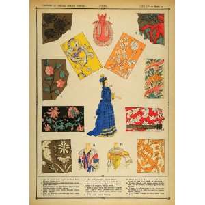  1922 Pochoir Louis XIV Costume Dress Fabric Designs   Orig 