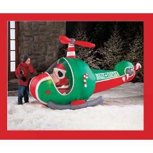 BRAND NEW INFLATABLE ANIMATED SANTA IN HELICOPTER PROPELLERS SPIN