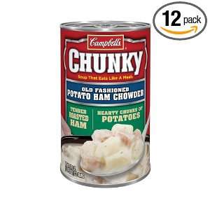 Campbells Chunky Potato Ham Chowder Easy Open, 18.8 Ounce Cans (Pack 